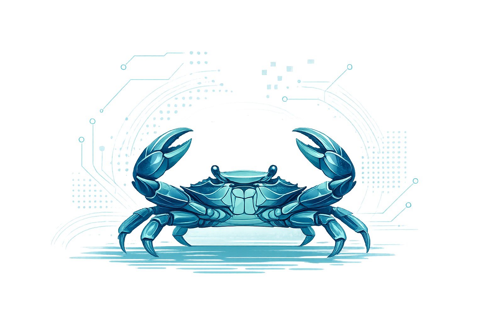 Digital blue crab illustration